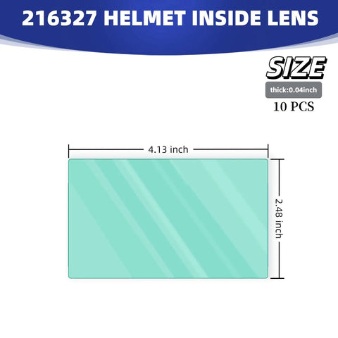 Heavy Duty 10 Pack Replacement Inside Lens Covers for Welding Helmets No BS Durability rugged polycarbonate lens dimensions 4.13x2.48 inches.