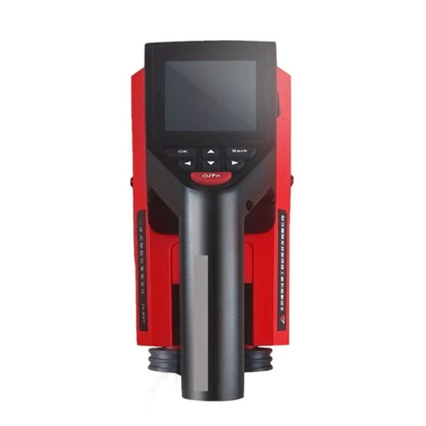 Killer Precision Stud Finder And Wall Scanner Locates Steel Bars And Concrete Cover Thickness With Pro Accuracy Up To 210 mm Deep While Estimating Object Sizes From 6 To 32 mm For Contractors And DIY Guys Seeking Top Tier Performance - front view of device with screen and controls.