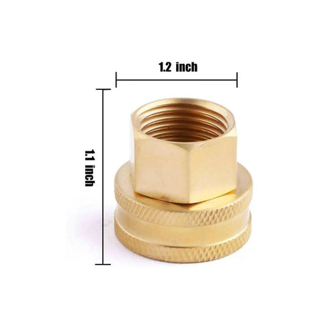 Garden Hose Swivel Adapter Brass 3/4 Inch GHT To 1/2 Inch NPT Fitting Quick Connect Double Female Connector Easy Install Pack Of 20