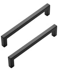 10 Pack Solid 5 Inch Square Matte Black Kitchen Cabinet Handles For Cabinets And Drawers Durable Cabinet Pulls Hardware
