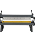 Front view of Built To Last Heavy Duty 24 Inch Sheet Metal Hand Brake With Five Removable Fingers for precision pan and box bends in 20 gauge mild steel.