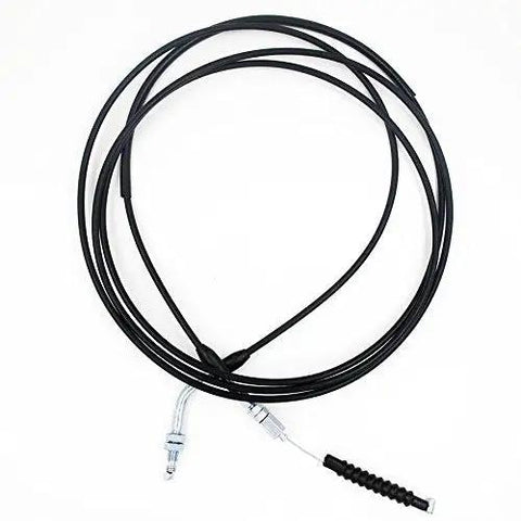 Universal 121 Inch Go Kart Throttle Cable For 150cc And 250cc Engines, black cable with metal fittings.