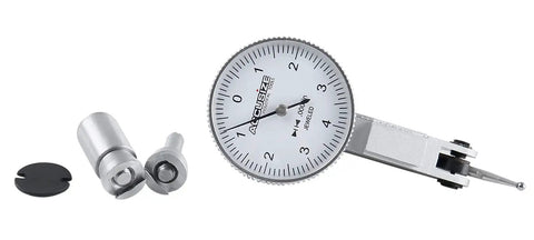0.008 In By 0.0001 In Dial Test Indicator Pro Grade With 230 Degree Contact Point, Fully Jeweled Movement, Dovetail Mounts On Top And Back, Includes Three Eighths Inch And Five Thirty Second Inch Clamps, Model P900-S109