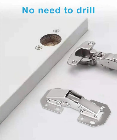 Solid As A Rock 40 Pack Hidden Cabinet Hinges For Frameless Doors Surface Mount Self Closing Concealed Hardware With Tight Metal Spring Grip Built To Handle Full Or Half Overlay Jobs No Sweat, mounted hinge with no drill holes.