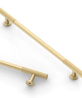 10 Piece 10 Inch Brushed Gold Kitchen Cabinet Handles With Sleek Profile And Consistent Screw Spacing For Hassle Free Drawer And Cupboard Makeovers A No Sweat Install And Rock Solid Durability You Really Want showcase from above with ribbed ends.