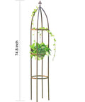 Beefy 6.3 Feet Tall Obelisk Garden Trellis for Climbing Vines and Flowers, heavy duty plant support, bronze finish, large size