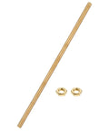 Heavy Duty Brass Fully Threaded Rod Set With Two Chunky Hex Nuts Featuring M8 Metric Thread And Ten Inch Run for sturdy anchoring.
