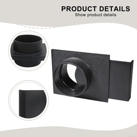 Sturdy Abs Dust Collection Hose Connector With Three-Way Valve 100mm For Shop Vac And Ventilation Needs High Flow Adapter Accessory Black showing detail of the connectors.