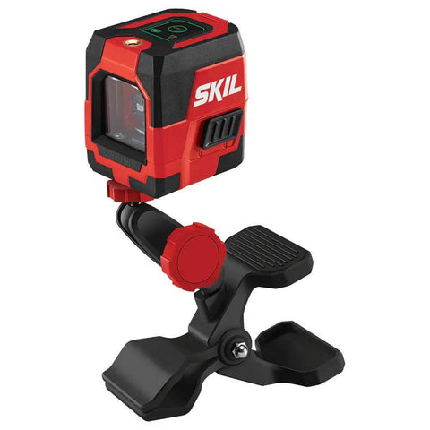 Self Leveling Green Cross Line Laser With Projected Measuring Marks For Quick Precise Layouts Up To 65 Feet A Handy DIY And Pro Tool Red Black LL932401 with clamp