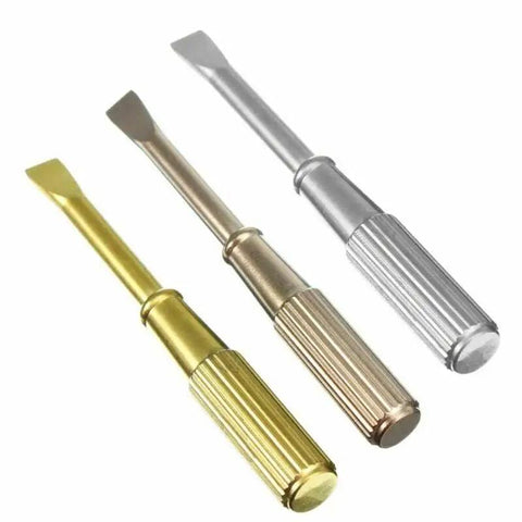 Set of three Compact Mini Screwdrivers With Dang Good Non Slip Grip, Titanium Steel, multi-colored for precision tasks.