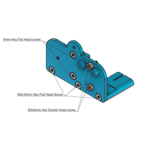 Fresh 3D Printer Upgrade Kit For Ender 3 Pro And V2 featuring blue aluminum extruder mod with hex screws and mounting details.