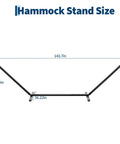 Diagram of 12 Ft Outdoor Hammock Stand Built From Heavy Duty Steel For Two People With Hooks And Chains 450 Lbs Capacity
