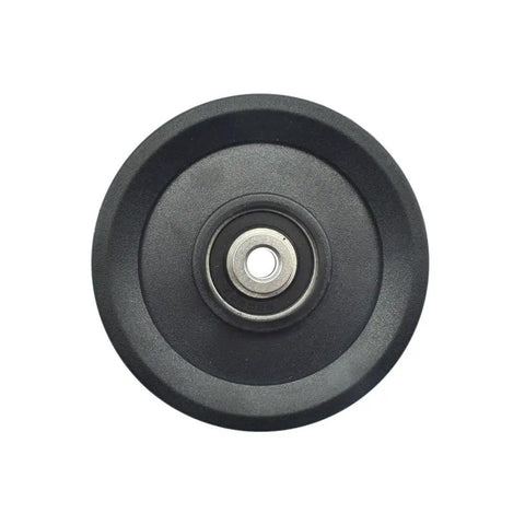 Universal Four Point Five Inch Nylon Gym Cable Pulley Wheel delivering slick bearing glide, showing durable black nylon construction.