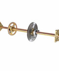 32 Inch Live Rear Axle Kit With Disc Wheel Hub Replacement For Go Kart ATV Quad And Drift Trikes shown in full assembly with chrome shaft.
