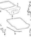 Built Tough Pair Of Rear Liftgate Support Struts For Two Door Hatchbacks And Liftbacks Replaces Oem Part Numbers assembly diagram with labeled parts.