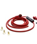 Heavy Duty Alternator Wire Kit With Quick Disconnect Switch For Street Strip Builds and Custom Under Hood Electrical Setups, red cables and connectors.