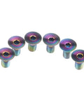 Top Shelf Gr5 Titanium Bolts M5 X 10 mm Hex Socket Countersunk Head 6 Piece Rainbow Finish lightweight fasteners for bike mods.