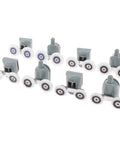 Rock Solid Zinc Alloy Double Shower Door Roller Wheels With Precision Ball Bearing For No Fuss Smooth Glide Cabinet Window And Frameless Glass Track Replacement 25Mm Size, set of rollers with gray casing and white wheels