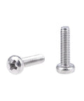 Real Deal M2.5X10mm Machine Screws Pan Phillips Cross Head 304 Stainless Steel Fasteners Bolts showing two round head screws.