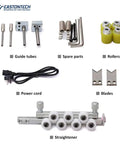 Heavy Duty Dual Channel Wire Stripper And Cutter For 0.1 To 2.5 mm Cables components including guide tubes, rollers, and straightener.