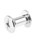 Fifty Pack Chicago Screws And Leather Rivets Featuring Phillips Cross Head Drive Knockout Build Quality Barrel Nut Assembly showing a stainless steel binding screw.