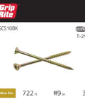 9X3 Inch Construction Screw With T25 Star Drive Self Starting Type 17 Point No Pre Drill Needed Flush Flat Head Coarse Thread