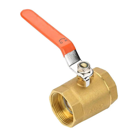 Heavy Duty Brass Ball Valve One Half Inch Female Thread with orange handle for high pressure water oil gas lines plumbing fixture