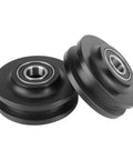 Heavy Duty Double Bearing Barn Door Roller Wheels Replacement Parts For Closet Tracks, black nylon wheels with zinc alloy bearing.