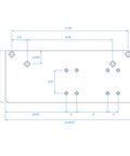 Flat Drop Bracket Mounting Plate For 4000 Series Door Closer diagram with dimensions for easy install.