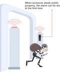 Illustration of Driveway Alarm System Kit With Durable ABS Shell, Wall Mounted Photoelectric Beam Sensor detecting a thief.