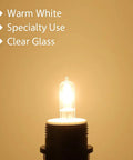4 Pack JDE11 100W Halogen Bulbs E11 Mini Candelabra Base Dimmable 2800K Warm White glowing against a warm backdrop.