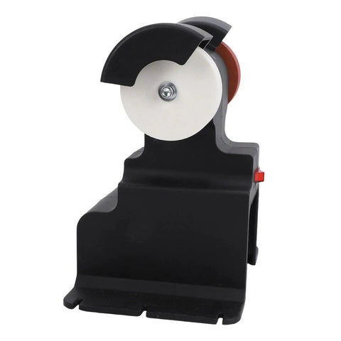 Cordless Mini Bench Grinder With Dual Grinding Discs And Kickass Copper Motor For Heavy Metalworking And Smooth Sharpening Zero Plug Hassle Portable Power Tool, close-up of grinding disc detail.