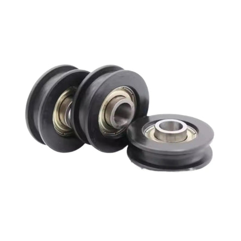 Heavy Duty Nylon Coated Bearing Roller Wheels With Slick Rolling Action For Sliding Glass Doors Aluminum Frames And Cabinet Drawers 6Mm Bore 26Mm Diameter close-up