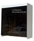 Badass Heavy Duty Universal EV Charger Cover Wall Mount Weatherproof Shield showing transparent film removal, protects charging stations.