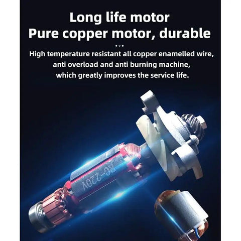 75Mm Six Speed Electric Angle Grinder With Pure Copper Motor and Thermal Cut Off close-up of the copper motor components