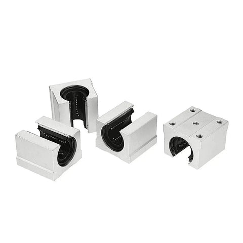 Dead Smooth Heavy Duty Steel Linear Guide Rail Kit Featuring Rock Solid SBR40 Shafts And Precision SBR40uu Sliders, four aluminum housing blocks.
