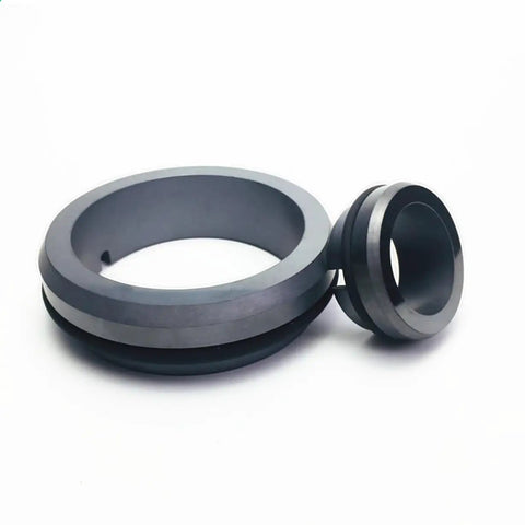 Zero Sweat Silicon Carbide FKM G9 Stationary Ring For Mechanical Seals, black, designed for sealing water and oil leaks.