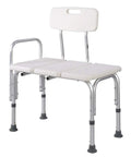 Bathtub Transfer Bench With Back Wide 24 By 15 Inch Seat Five Level Height Adjustment From 16.5 To 20.5 Inches Sure Grip Legs