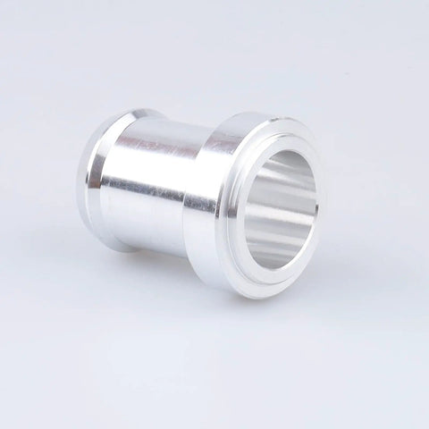 Drop This Badass Heavy Duty 1 Inch Aluminum Hose Barb Bung Fitting Onto Your Custom Hot Rod Rig For Seamless Plumbing Of Fuel Oil Coolant And Air Lines With A Clean Stepped Weld Design, showcasing the smooth aluminum surface and weld design.