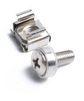 Two Sets Square Hole Cage Nuts With Mounting Screws And Washers, Nickel Plated Iron, Heavy Duty And Easy Install, Corrosion Resistant