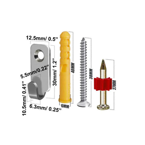 Built Tough 304 Stainless Steel J Hooks Ten Pack Heavy Duty Wall Mount Brackets with screws and anchors for easy installation