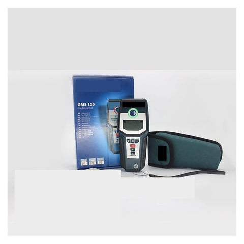 Heavy Duty Stud Finder Wall Scanner With Hella Precise Targeting For Locating Wood Studs Copper Wiring And Steel Rebar In Drywall Or Concrete Walls Offering Comfort Grip Design And Zero Guesswork For Weekend Warriors, package and scanner visible.