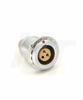 Egg CLL 3 Pin Circular Panel Mount Connector Push Pull Quick Lock Socket For Aviation, Medical, Test, Audio Video, Broadcasting, And Military Gear, Compatible With Lemo B Series And ODU L Series. silver 3-pin panel mount socket
