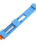 Zerodis Circular Saw Guide Clamp With Bidirectional Locking For 4 To 6 Inch Dust Cutters And Marble Machines Heavy Duty ABS Plastic Base view from top showing its blue design and locking mechanism.