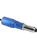 Heavy Duty Cordless Rivet Gun Adapter For Drills With Four Piece Aluminum Rivet Nut Kit, blue, for garage wrenching and auto restoration.