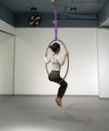 Person using Beefy Heavy Duty Round Slings For Aerial Lyra Hoop Rig And Aerial Silks Polyester Spanset Lifting Sling 5300 Lb Vertical Capacity 4240 Lb Choker 10600 Lb Basket Purple 3 Ft in studio