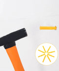 Yellow Plastic Wall Plugs Kit With Self Drilling Anchors 200 Piece Set shown with hammer inserting plug into plasterboard