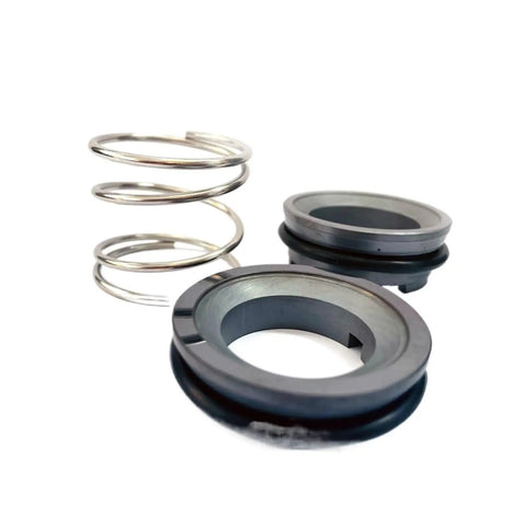 Straight Up Silicon Carbide Mechanical Seal With Heavy Duty Spring For Food Milk Water Sanitary Pumps Built Tough Under High Heat And Pressure SiC SiC Vit Pump Replacement Part, showing silicon carbide rings and spring.