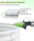 Close-up of Two Pack Round Galvanized Raised Garden Bed Kit material layers showing corrosion-resistant galvanized steel