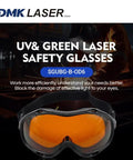 Heavy Duty Kickass Laser Safety Glasses Built Different With Od6 Plus And Od8 Plus Lens Protection For Industrial Engraving Welding Cutting And Ipl Work, featuring UV and green lens optics.